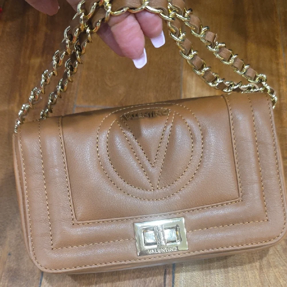 Valentino Camel Leather Crossbody Bag - Picture 3 of 10